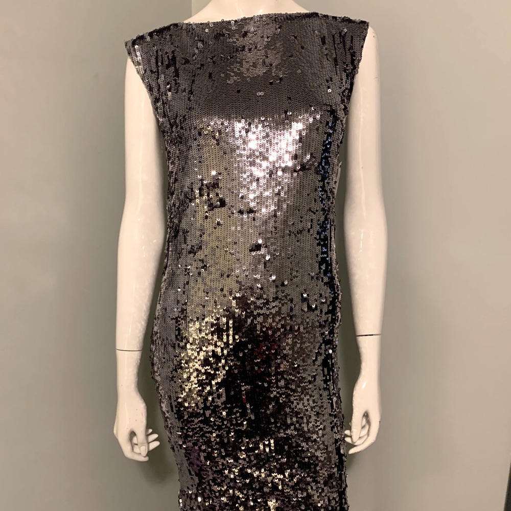 Gunmetal Sequin Alice & Olivia Dress